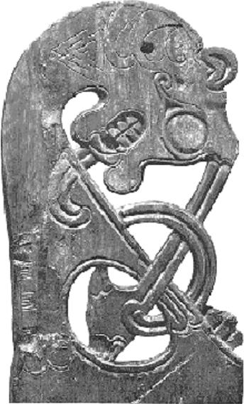 Valknuden Oseberg sengepost.jpg Valknuden Oseberg sengepost.jpg
